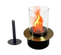Retro Table Lamp - Portable Fire Atmosphere Light, Tabletop Fire Pit | SmokelessFlameless Mini Fireplace with Heat Resistant Glass | Modern Flame Decoration for Patio Balcony Bedroom Garden Camping