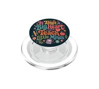Rétro Teacher Big Heart Little Minds Classroom Humour PopSockets PopGrip pour MagSafe