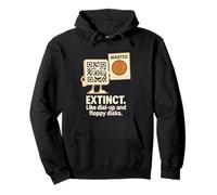 Retro Tech Humour - QR Code vs Penny Extinction Cartoon Sweat à Capuche