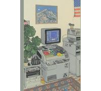Retro-Tech Workspace: 6x9 Graph Paper Notebook