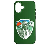 Retro Teddy Roosevelt Vintage Tree & Mountains Badge Coque pour iPhone 16