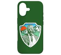 Retro Teddy Roosevelt Vintage Tree & Mountains Badge Coque pour iPhone 17