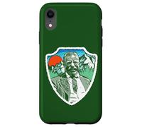 Retro Teddy Roosevelt Vintage Tree & Mountains Badge Coque pour iPhone XR