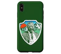 Retro Teddy Roosevelt Vintage Tree & Mountains Badge Coque pour iPhone XS Max