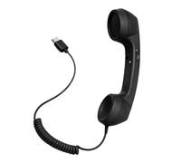 Rétro téléphone portable téléphone portable, étui rétro pour téléphone | Rétro Combiné avec Microphone pour Appels Réunions Entreprise Bureau École Vidéoconférence mobile Noir
