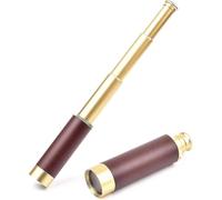 Retro Telescope Portable Pocket Monocular 4 Sections Copper Plated HD Monocular1 - RIpj