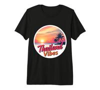 Rétro Thaïlande Vibes Sandy Beach Vintage Sunset Sun Souvenir T-Shirt Haut de Gamme
