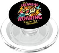 Retro The Heavens are Roaring Psaume 19 Tiger Christian Art PopSockets PopGrip pour MagSafe