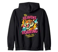 Retro The Heavens are Roaring Psaume 19 Tiger Christian Art Sweat à Capuche