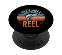 Rétro : The Struggle Is Reel Bass Fishing Funny Fisherman PopSockets PopGrip Adhésif