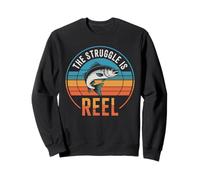 Rétro : The Struggle Is Reel Bass Fishing Funny Fisherman Sweatshirt