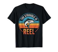 Rétro : The Struggle Is Reel Bass Fishing Funny Fisherman T-Shirt