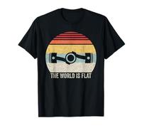 Rétro The World Is Flat Opposed Cylindre Engine Flat Earth T-Shirt