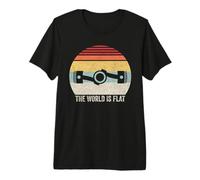 Rétro The World is Flat Opposed Cylindre Engine Flat Earth T-Shirt Haut de Gamme