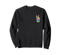 Rétro Tie Dye Peace Hand Pocket Logo Graphic Cool Streetwear Sweatshirt