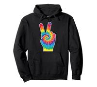 Rétro Tie Dye Peace Hand Sign Art Music Festival Streetwear Sweat à Capuche