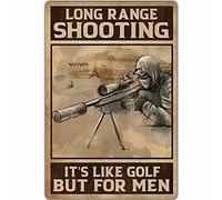 Rétro Tin Sign-Long Range Shooting It's Like Golf But for Men, Bar Shooting Club Metal Sign Affiche en métal en aluminium pour la maison, le salon, la bibliothèque, la chambre à coucher, la salle de c