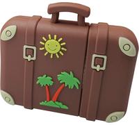 Retro Travel Suitcase 16GB USB - Vintage Sun and Palm Tree - 16GB Pendrive Flash Drive Beautiful - Unique and Design - Memory Stick Data Storage - Brown Green Red Yellow