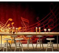 Rétro Tridimensionnel Créatif Musique Art Papier Peint 3D Installation Facile Intissé Tapisserie Bureau Salon Canapé Chambre Décoration Murale-430cm×300cm