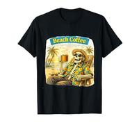 Rétro Tropi Tropique Pause Café Squelette Illustration Tropi Rétro T-Shirt