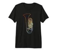 Retro Tuba Line Art Orchestra T-Shirt Haut de Gamme