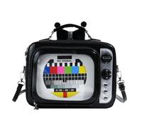 Retro TV Shoulder Bag - Novelty Television Handbag, Vintage Style Purse | Portable Multifunctional Women Girls School Travel, Quirky Artistic Aesthetic Carrier With Top Handle