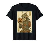 Rétro Ukiyo-e Squelette Bushido Warrior Funny Halloween T-Shirt