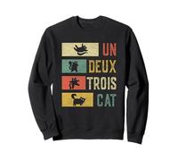 Rétro Un Deux Trois Chat Drôle Chat Vintage Amoureux Chaton Sweatshirt