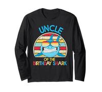 Rétro Uncle of The Shark Birthday Dad Matching Family Manche Longue
