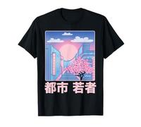 Retro Vaporwave Aesthetic Cherry Blossom Kanji Grunge Japon T-Shirt