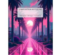 Retro Vaporwave Madness | Wide Ruled Composition Notebook | 150 Pages | 7.5x9.25 In | Ideal for School, Journaling, Creative Writing, Notes & Everyday ... Men & Women | Cool Design | Gift Notebook