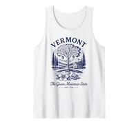 Retro Vermont State Shirt Est 1791 Maple Sirop Ski Trails Débardeur