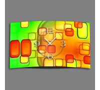 Rétro vert orange horloge murale design moderne horloges murales silencieuses pas de tic-tac dixtime 3DS-0246