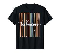 Retro Veterinary Technician Police colorée T-Shirt