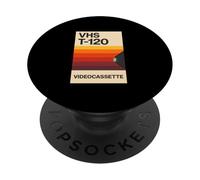 Retro VHS T-120 Vidéocassette vidéo analogique Nostalgie années 80 PopSockets PopGrip Adhésif