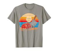 Retro Viande Boucher Couteau Bouchers Boucherie T-Shirt, Homme, Ardoise, S