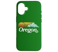 Retro Vibe Oregon Sweatshirt Vintage Mountains & Sun Coque pour iPhone 16