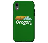 Retro Vibe Oregon Sweatshirt Vintage Mountains & Sun Coque pour iPhone XR