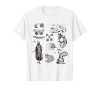Retro Victorian Line Art Aesthetic Cottagecore Academia T-Shirt