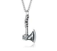 Retro Viking Wolf Odin Crow Axe Pendant Boutique Collier Nordique en Acier Inoxydable pour Cadeau d'anniversaire Bijoux Populaire