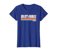 Rétro Vintage Années 70 80 Style Saint-James, France T-Shirt, Femme, Bleu Royal, 3XL