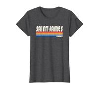 Rétro Vintage Années 70 80 Style Saint-James, France T-Shirt, Femme, Chiné Foncé, M