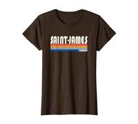 Rétro Vintage Années 70 80 Style Saint-James, France T-Shirt, Femme, Marron, M