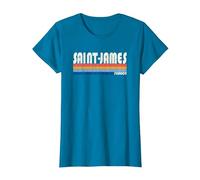Rétro Vintage Années 70 80 Style Saint-James, France T-Shirt, Femme, Saphir, M