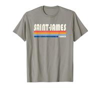Rétro Vintage Années 70 80 Style Saint-James, France T-Shirt, Homme, Ardoise, M