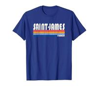 Rétro Vintage Années 70 80 Style Saint-James, France T-Shirt, Homme, Bleu Royal, 3XL