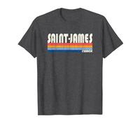 Rétro Vintage Années 70 80 Style Saint-James, France T-Shirt, Homme, Chiné Foncé, M