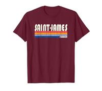 Rétro Vintage Années 70 80 Style Saint-James, France T-Shirt, Homme, Marron, L