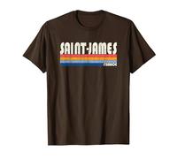 Rétro Vintage Années 70 80 Style Saint-James, France T-Shirt, Homme, Marron, M