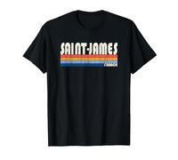 Rétro Vintage Années 70 80 Style Saint-James, France T-Shirt, Homme, Noir, 6XL